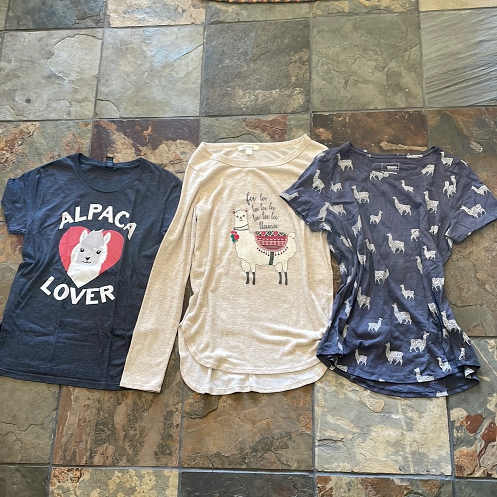 3 Alpaca/Llama shirts! Medium